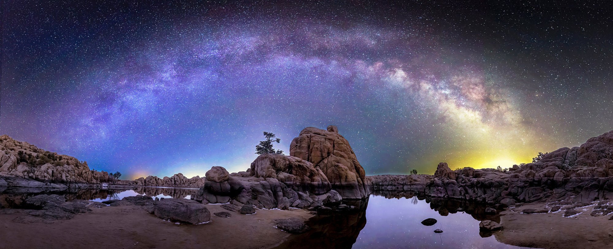 Watson Lake Under the Milky Way Rainbow