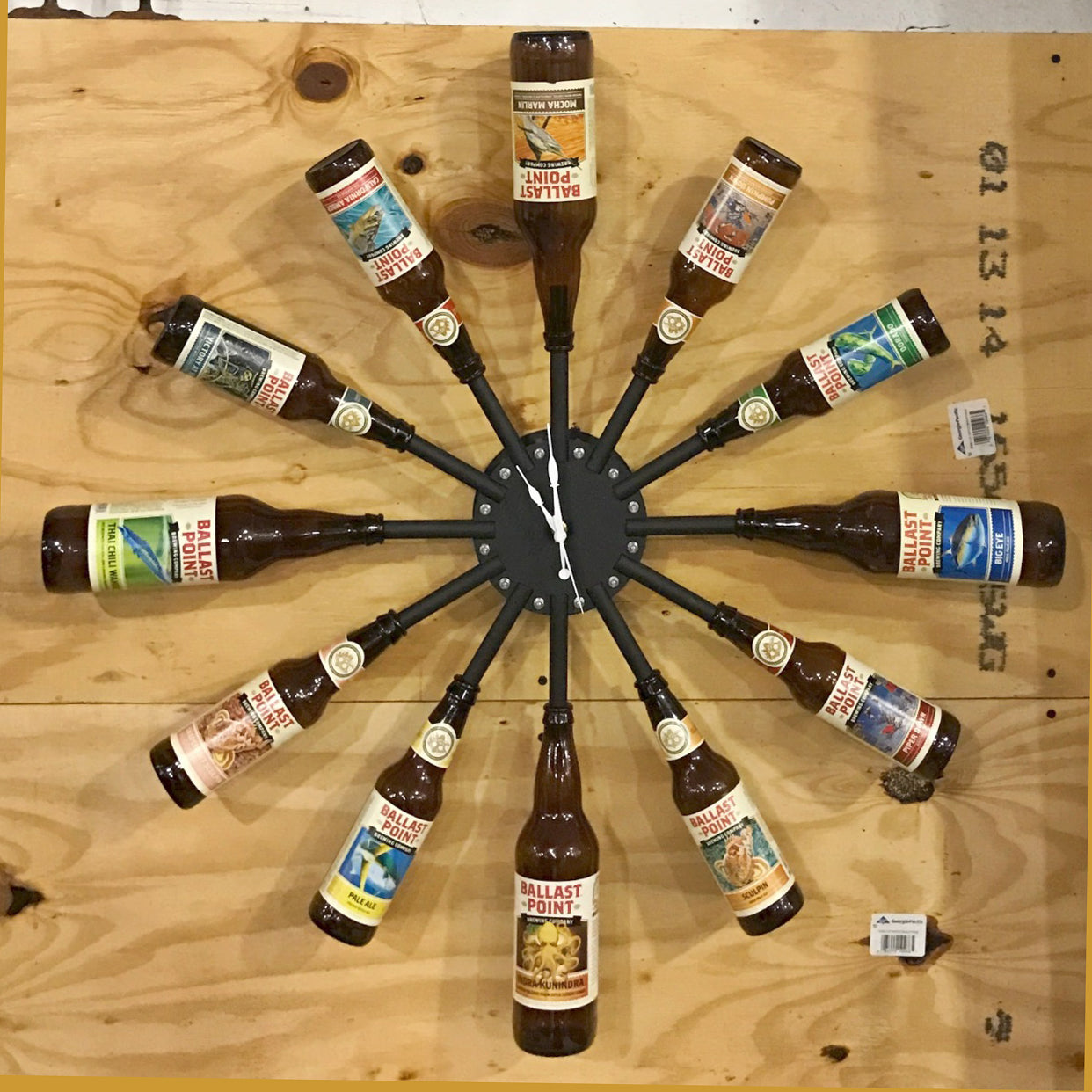 3 foot diameter round beer bottle clock
